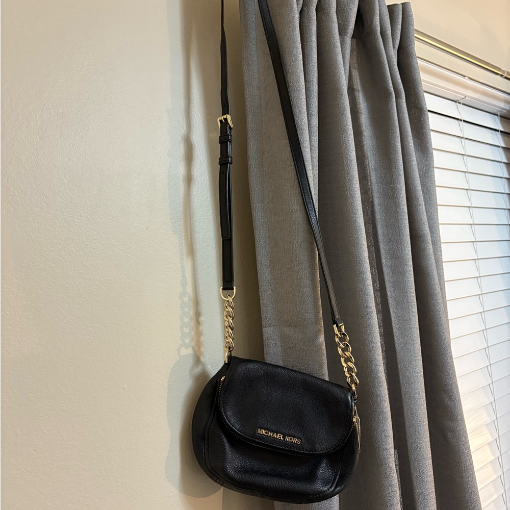 Michael Kors Black Crossbody Bag with Gold Chain